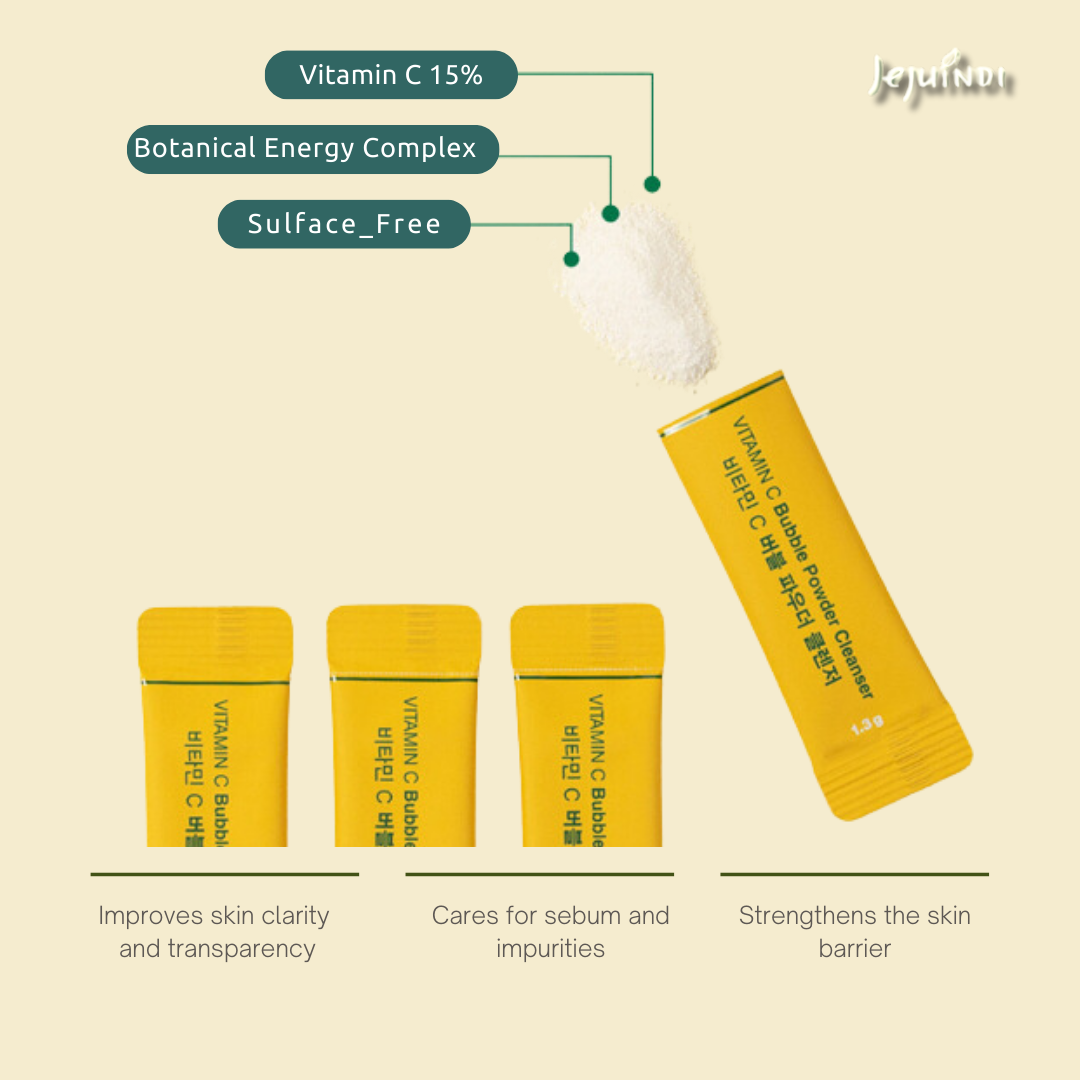 [JEJU INDI] Vitamin C Bubble Powder Cleanser 30ea - LUUELA