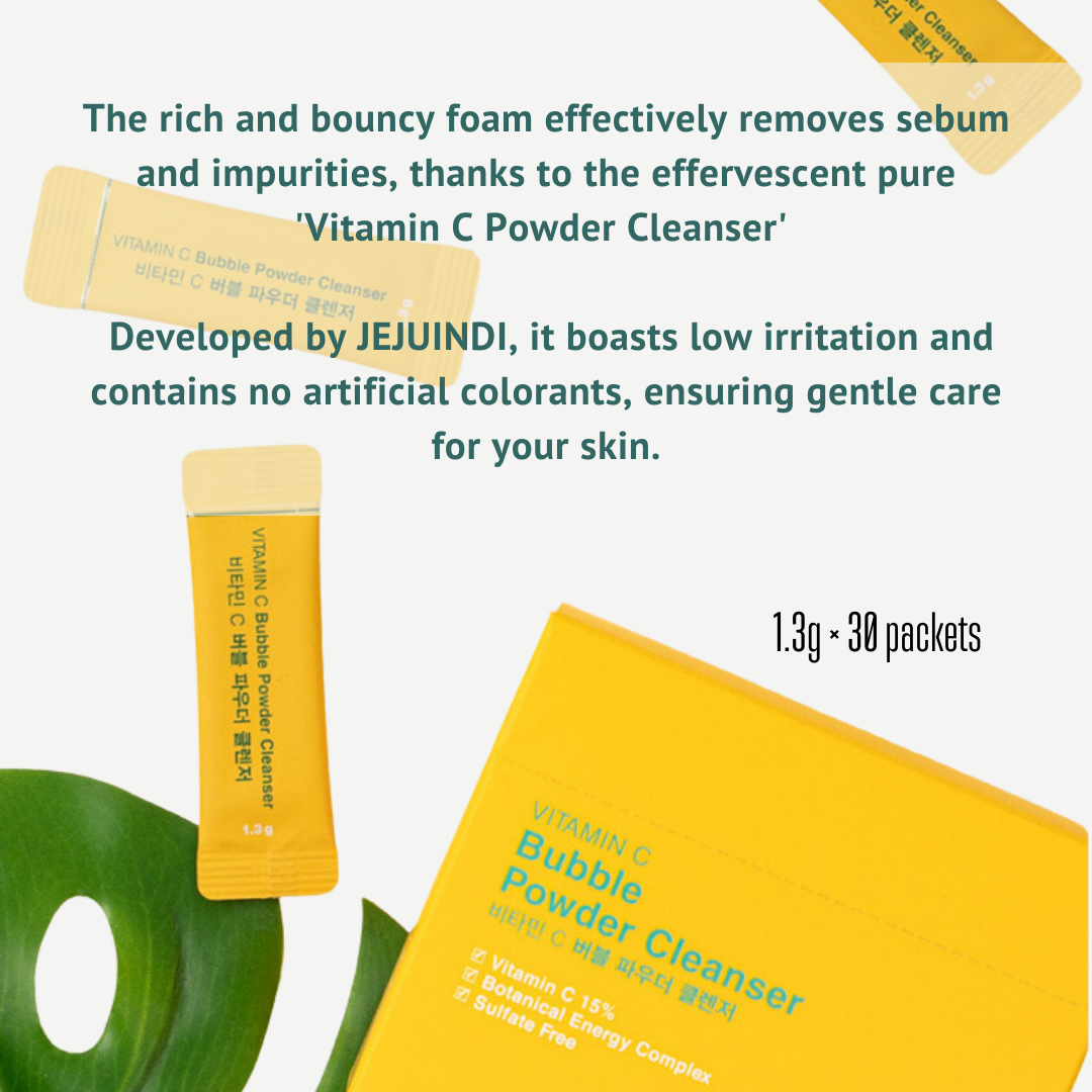 [JEJU INDI] Vitamin C Bubble Powder Cleanser 30ea - LUUELA