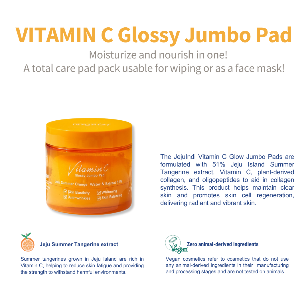 [JEJU INDI] Vitamin C Glossy Jumbo Pad 160ml - LUUELA