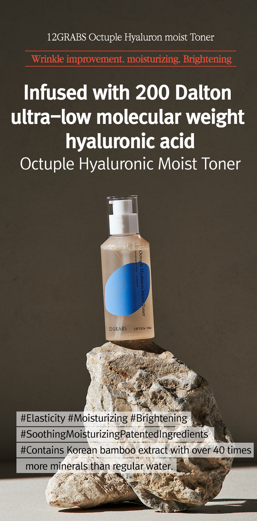 12GRABS Octuple Hyaluron Moist Toner 150ml - LUUELA