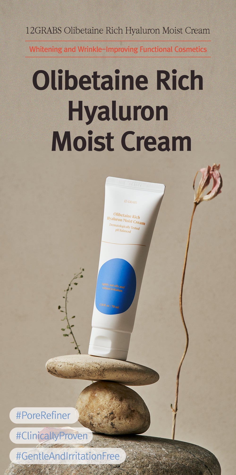 12GRABS Olibetaine Rich Hyaluron Moist Cream 70ml - LUUELA