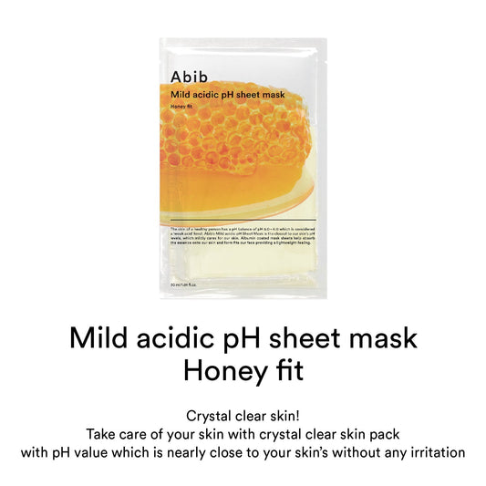 ABIB Mild acidic pH sheet mask Honey fit 30ml - LUUELA