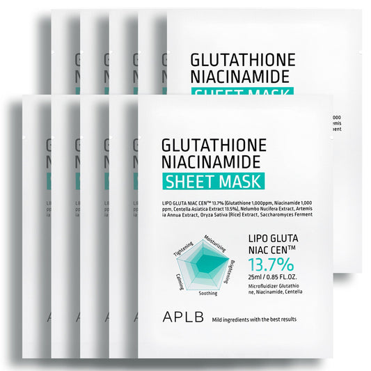 APLB Glutathioine Niacinamide Sheet Mask 25ml 10ea - LUUELA