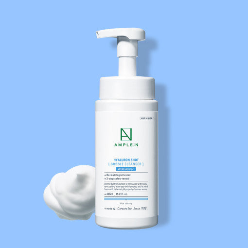 AMPLE:N Hyalruon Shot Bubble Cleanser 450ml - LUUELA