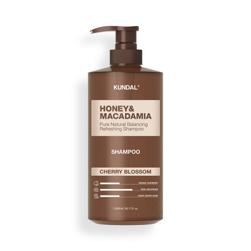 KUNDAL HONEY & MACADAMIA Natural Shampoo 1058ml #CHERRY BLOSSOM - LUUELA