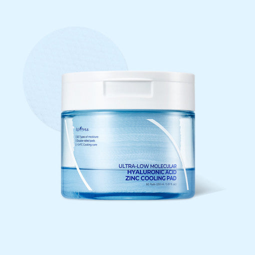 Isntree Ultra-Low Molecular Hyaluronic Acid Zinc Cooling Pad 150ml(60P) - LUUELA