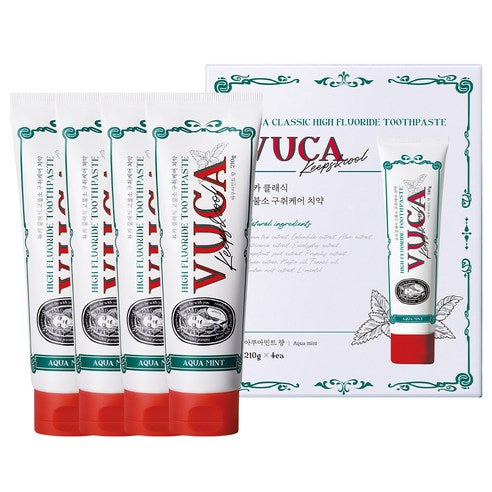 VUCA Classic High Fluoride Toothpaste 110g X 4ea #Aquamint - LUUELA