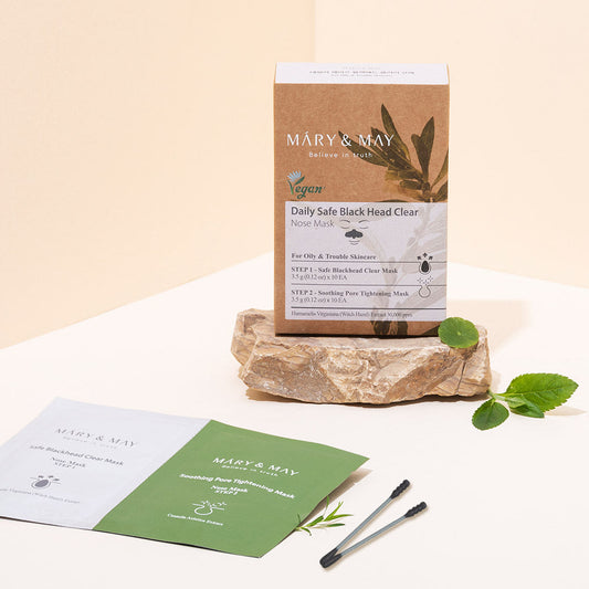 [MARY & MAY] Daily Safe Black Head Clear Nose Mask [Step1 3.5g+Step2 3.5g] X 10pcs - LUUELA