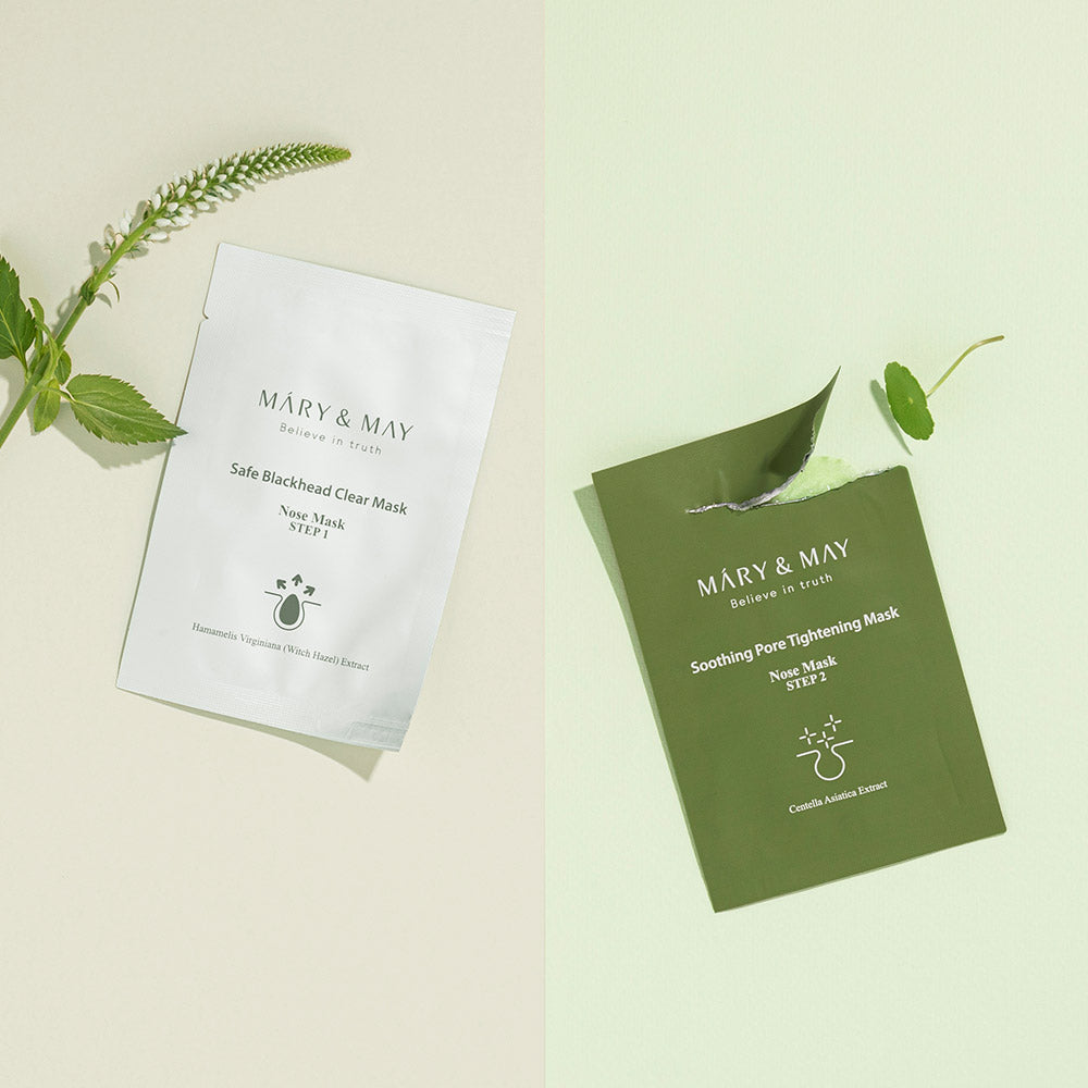 [MARY & MAY] Daily Safe Black Head Clear Nose Mask [Step1 3.5g+Step2 3.5g] X 10pcs - LUUELA