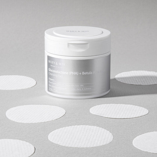 [MARY & MAY] Gluconolactone (PHA)+Betula Alba Juice Cleansing Pad 270ml (70 Pads) - LUUELA