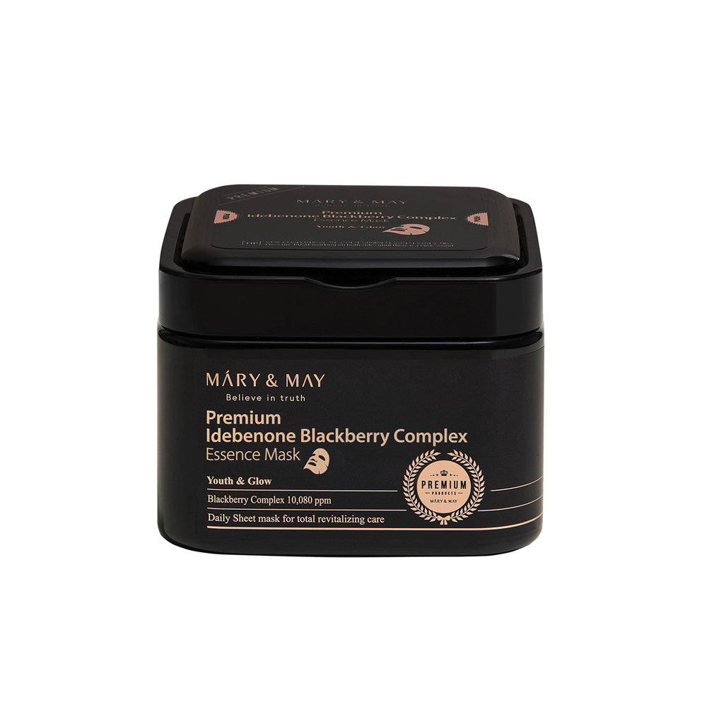 [MARY & MAY] Premium Idebenone Blackberry Complex Essence Mask 250g (20ea) - LUUELA