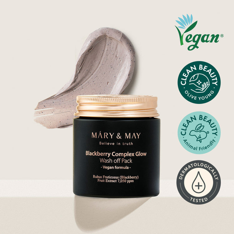 [MARY & MAY] Vegan Blackberry Complex Glow Washoff Pack 125g - LUUELA