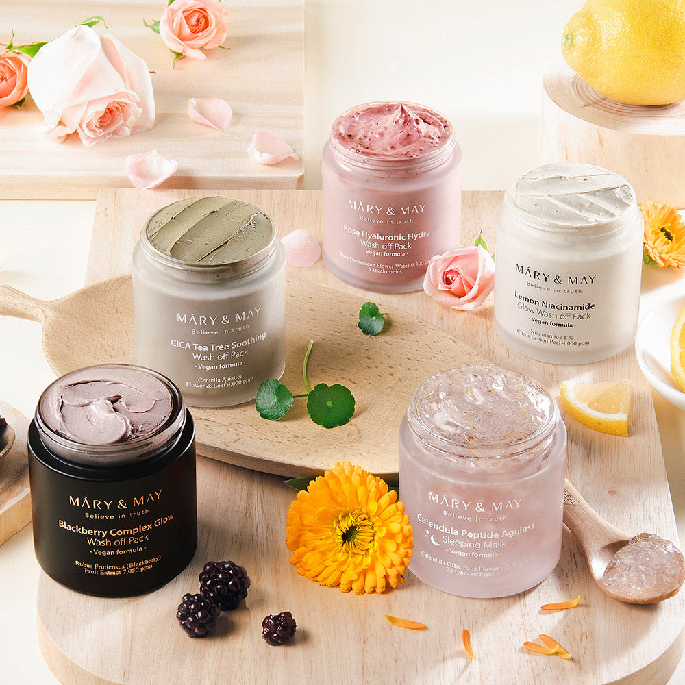 [MARY & MAY] Vegan Blackberry Complex Glow Washoff Pack 125g - LUUELA