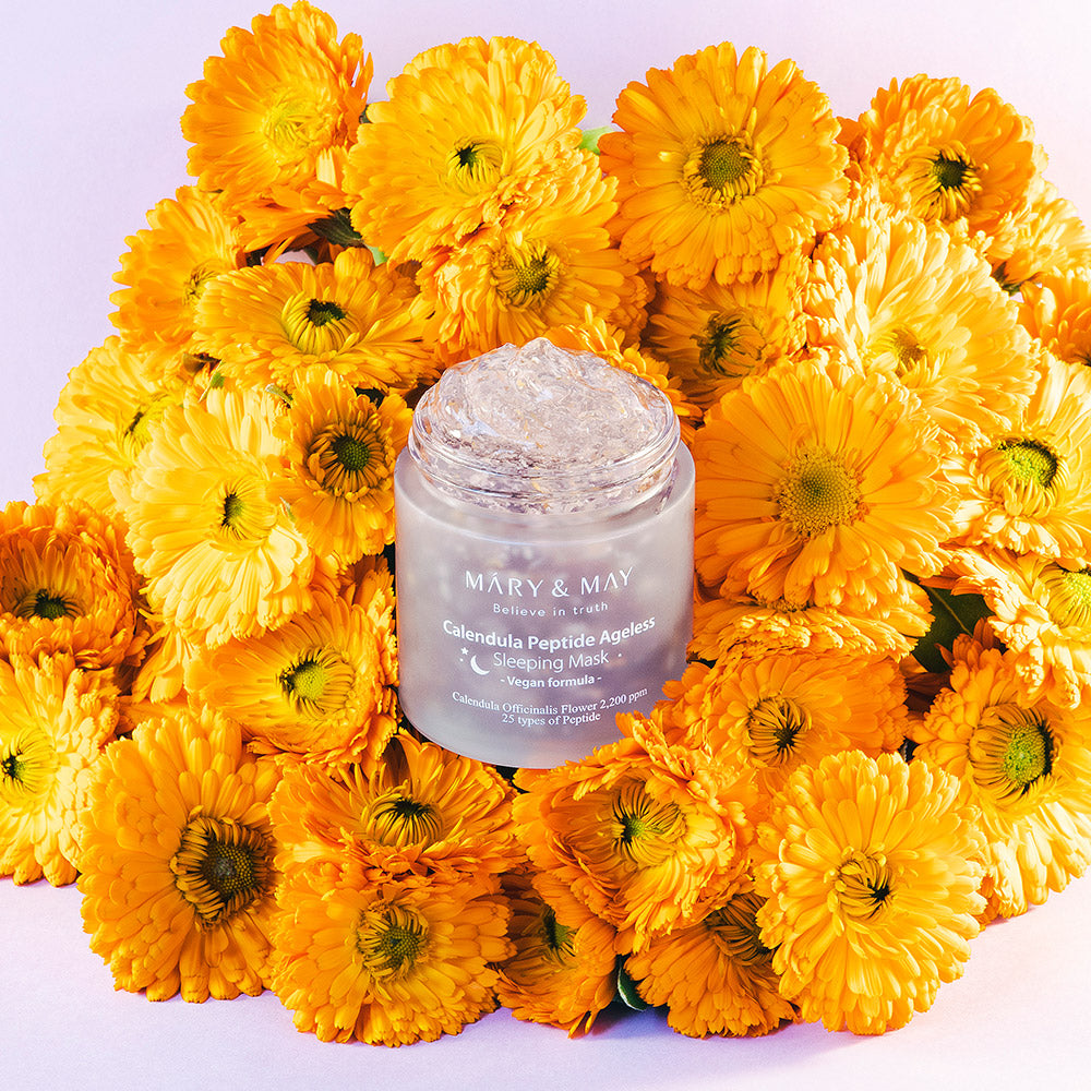 [MARY & MAY] Vegan Calendula Peptide Ageless Sleeping Mask 110g - LUUELA