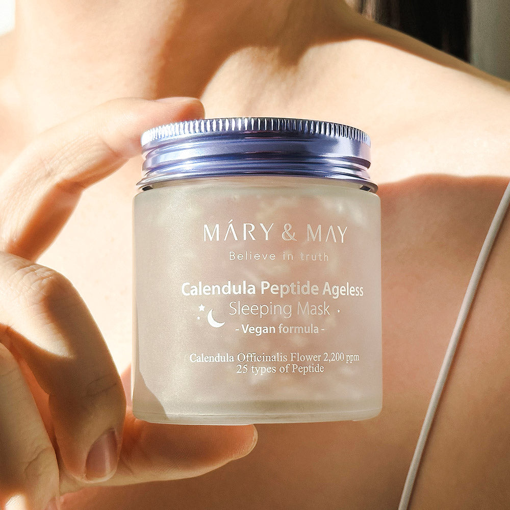 [MARY & MAY] Vegan Calendula Peptide Ageless Sleeping Mask 110g - LUUELA