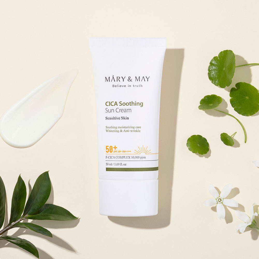 [MARY & MAY] Vegan CICA Soothing Sun Cream SPF50+ PA++++ 50ml - LUUELA