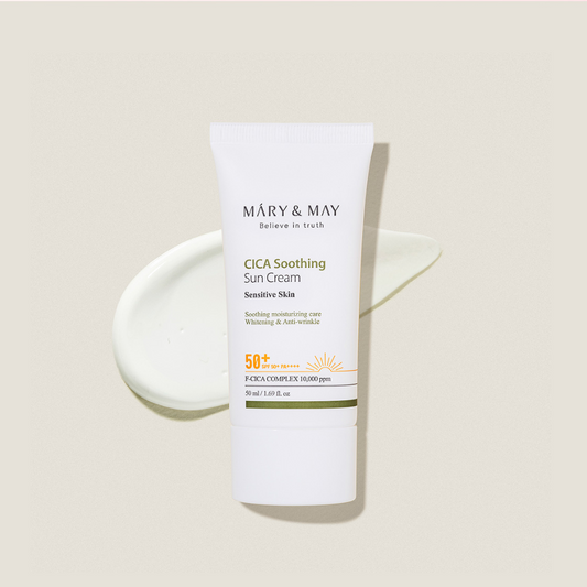 [MARY & MAY] Vegan CICA Soothing Sun Cream SPF50+ PA++++ 50ml - LUUELA