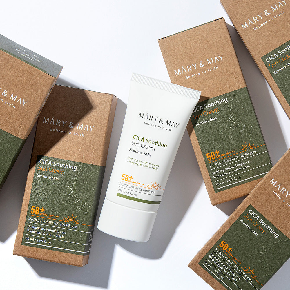 [MARY & MAY] Vegan CICA Soothing Sun Cream SPF50+ PA++++ 50ml - LUUELA