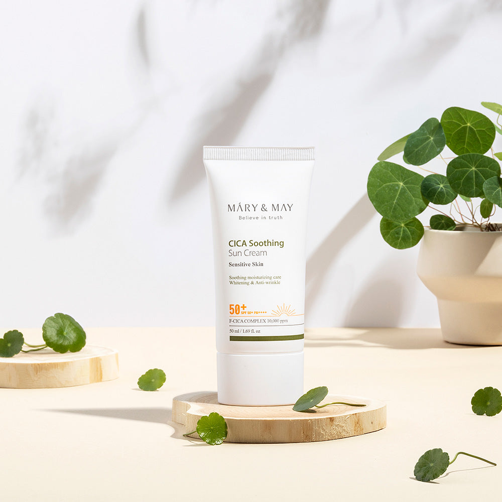 [MARY & MAY] Vegan CICA Soothing Sun Cream SPF50+ PA++++ 50ml - LUUELA