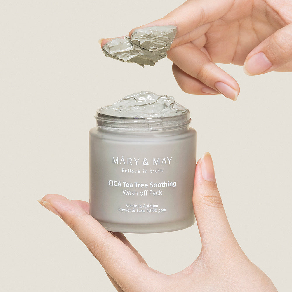 [MARY & MAY] Vegan CICA TeaTree Soothing Wash off Pack 125g - LUUELA