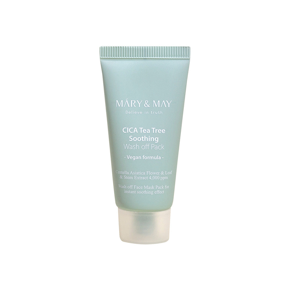 [MARY & MAY] Vegan CICA TeaTree Soothing Wash off Pack 30g - LUUELA