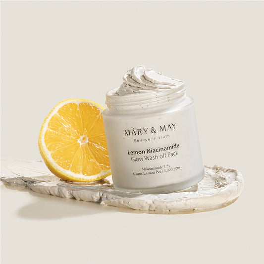 [MARY & MAY] Vegan Lemon Niacinamide Glow Wash off Pack 125g - LUUELA