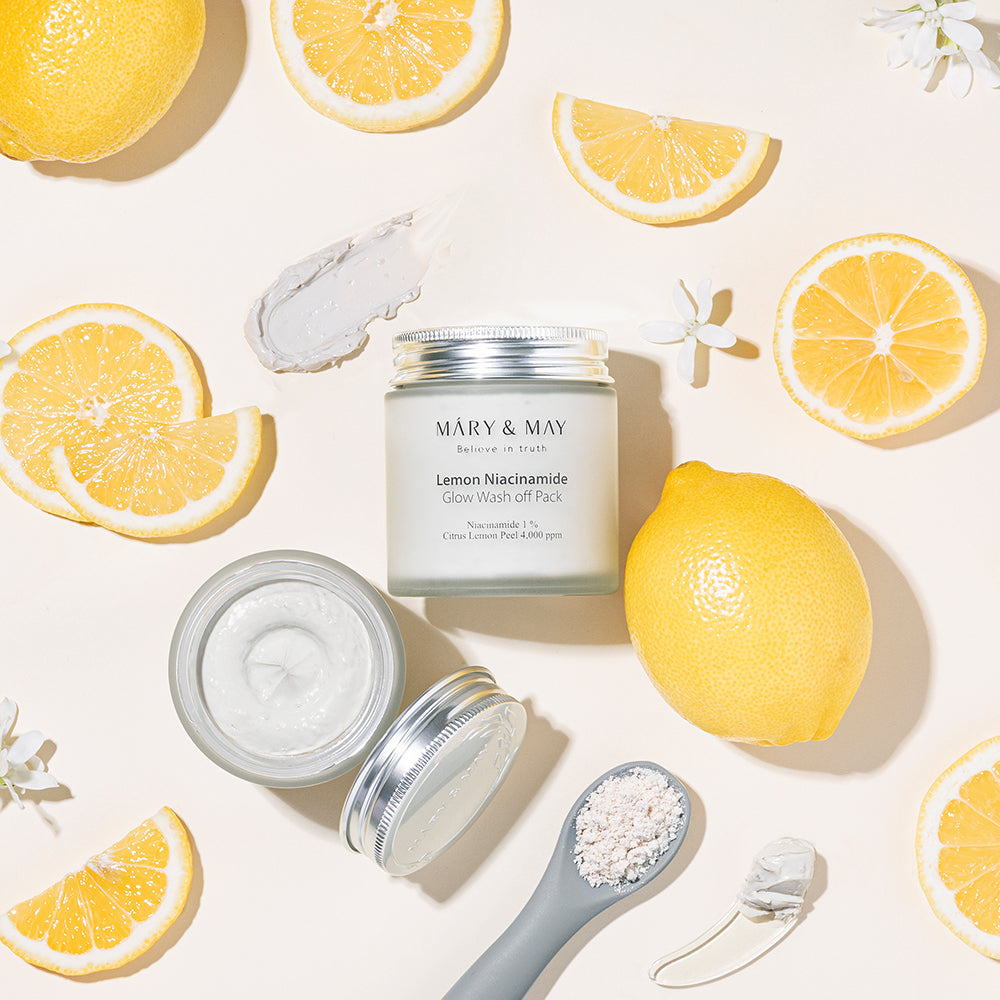 [MARY & MAY] Vegan Lemon Niacinamide Glow Wash off Pack 125g - LUUELA