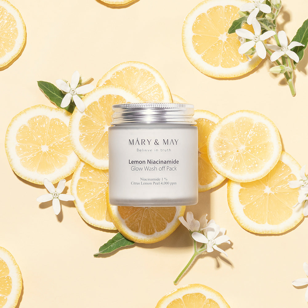 [MARY & MAY] Vegan Lemon Niacinamide Glow Wash off Pack 125g - LUUELA