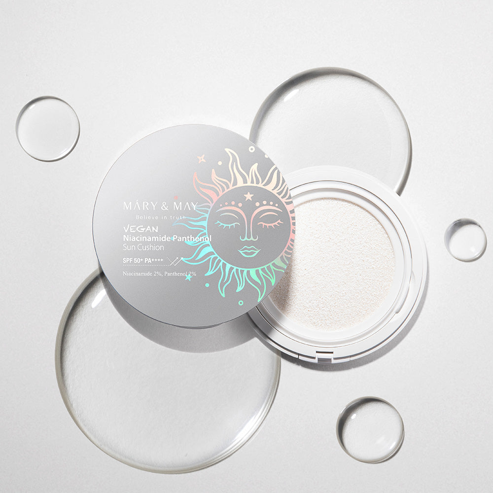 [MARY & MAY] Vegan Niacinamide Panthenol Sun Cushion SPF50+ PA++++ 25g - LUUELA