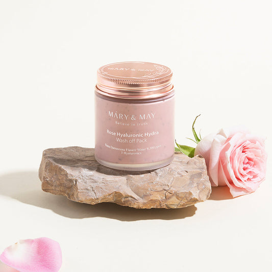 [MARY & MAY] Vegan Rose Hyaluronic Hydra Wash off Pack 125g - LUUELA