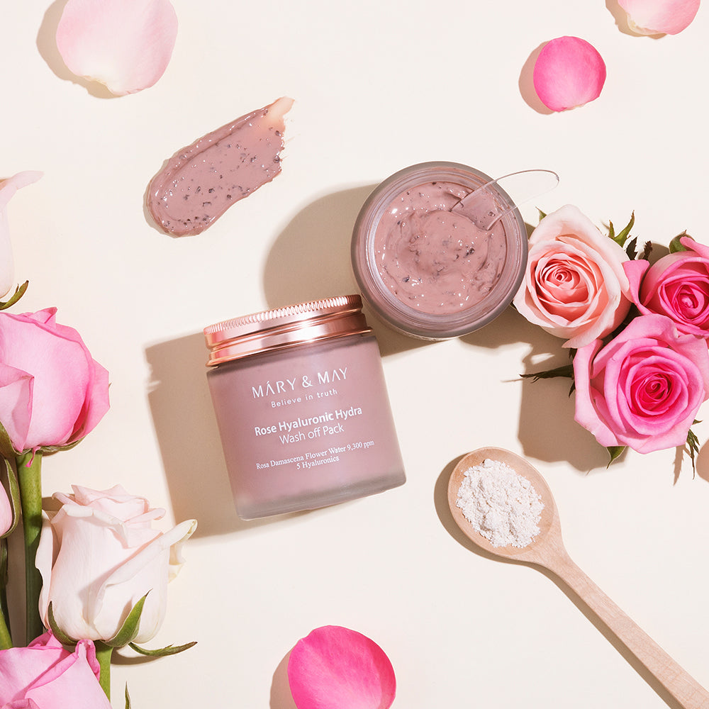 [MARY & MAY] Vegan Rose Hyaluronic Hydra Wash off Pack 125g - LUUELA