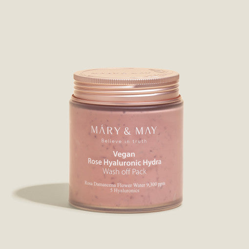 MARY & MAY -Vegan Rose Hyaluronic Hydra Wash off Pack- 300g - LUUELA