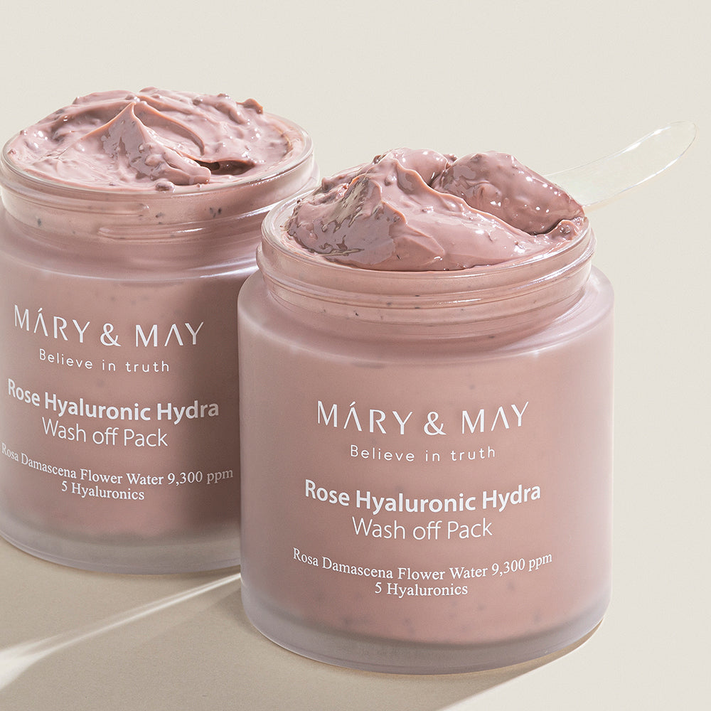 [MARY & MAY] Vegan Rose Hyaluronic Mask Special Set (125g+30g) - LUUELA