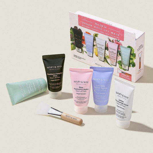[MARY & MAY] Vegan Wash Off Mask Mini Gift Set (30g x 5) - LUUELA