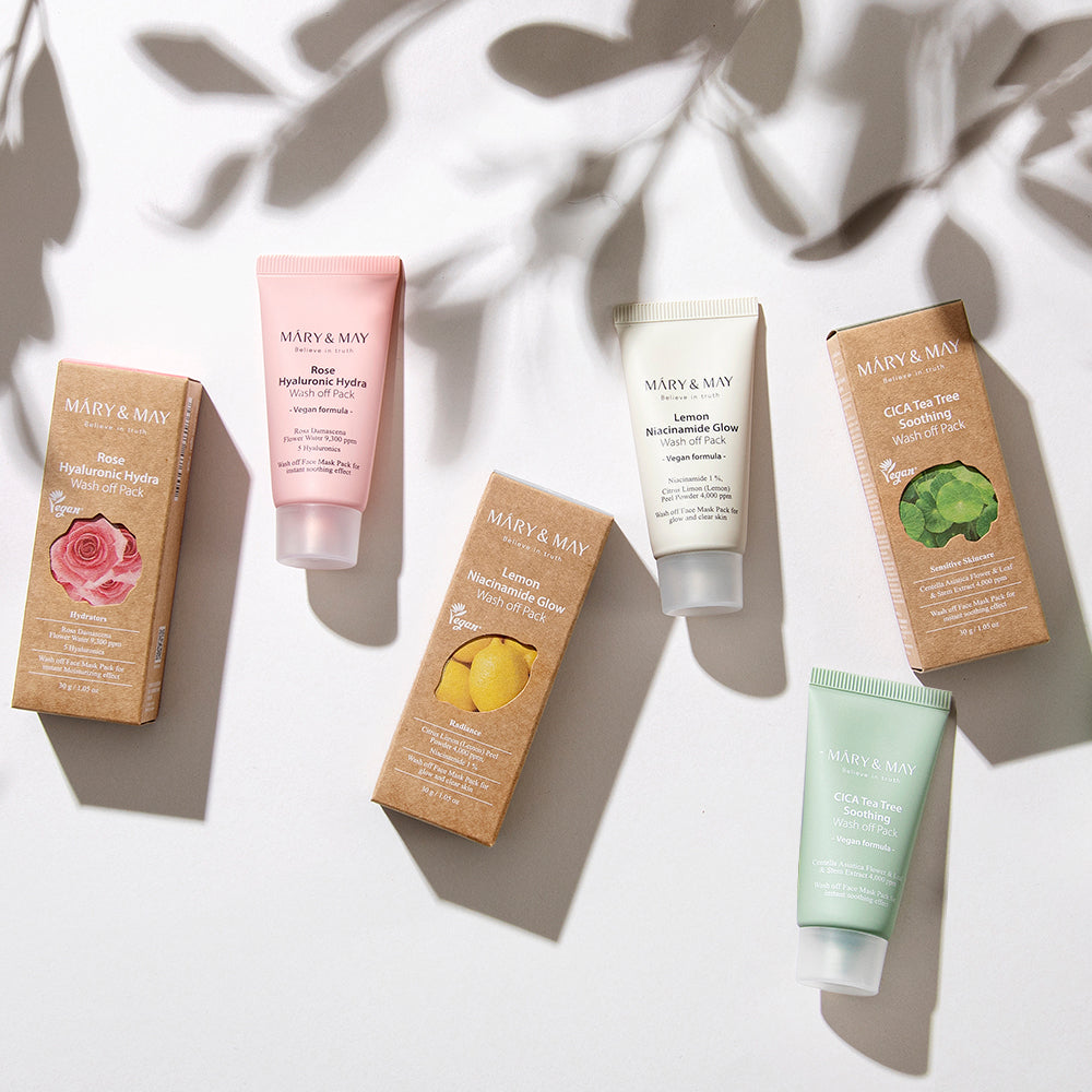 [MARY & MAY] Vegan Wash Off Mask Mini Gift Set (30g x 5) - LUUELA