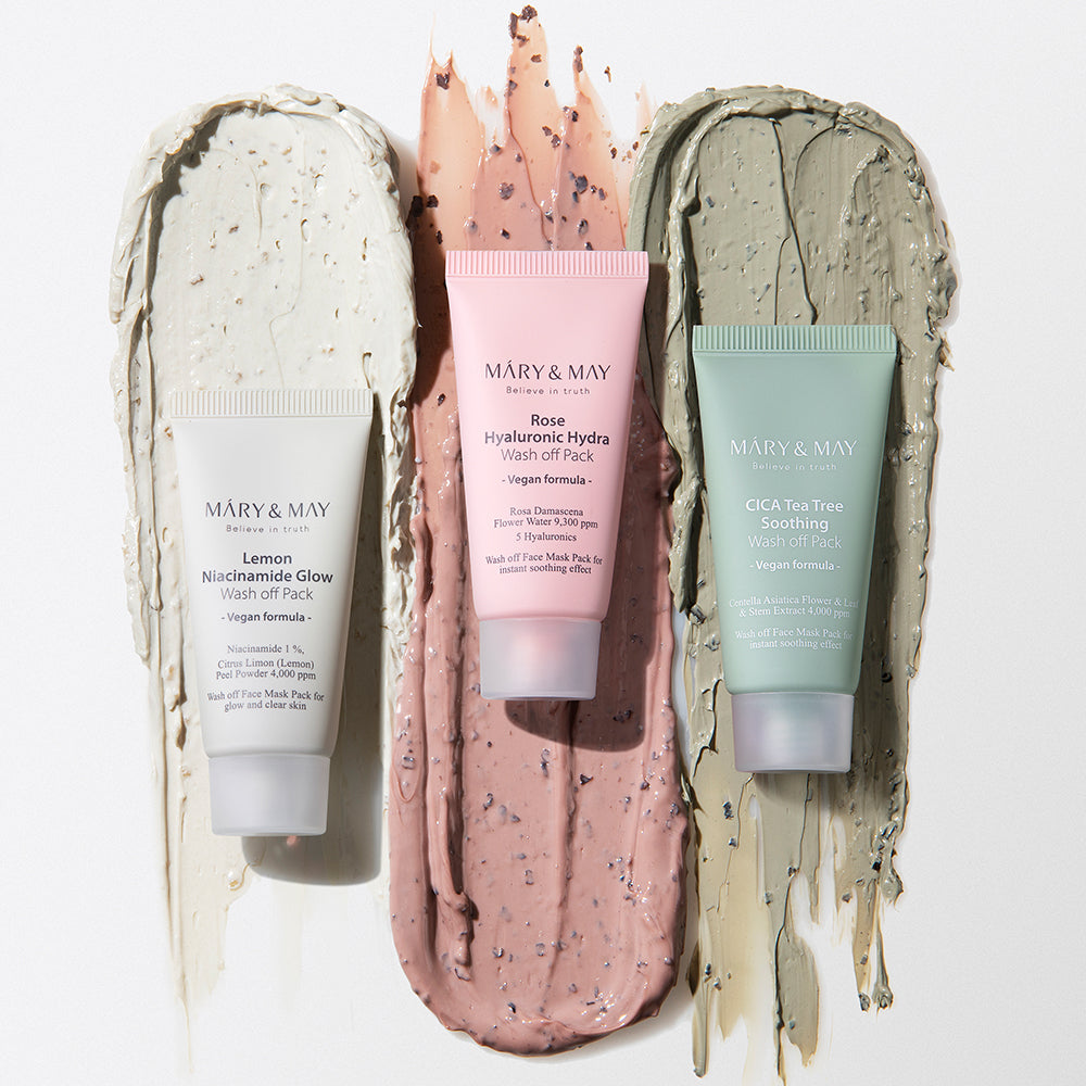 [MARY & MAY] Vegan Wash Off Mask Mini Gift Set (30g x 5) - LUUELA