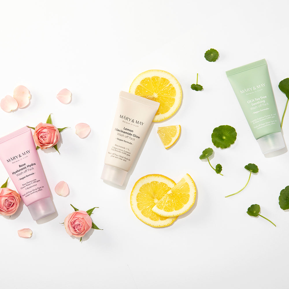 [MARY & MAY] Vegan Wash Off Mask Mini Gift Set (30g x 5) - LUUELA