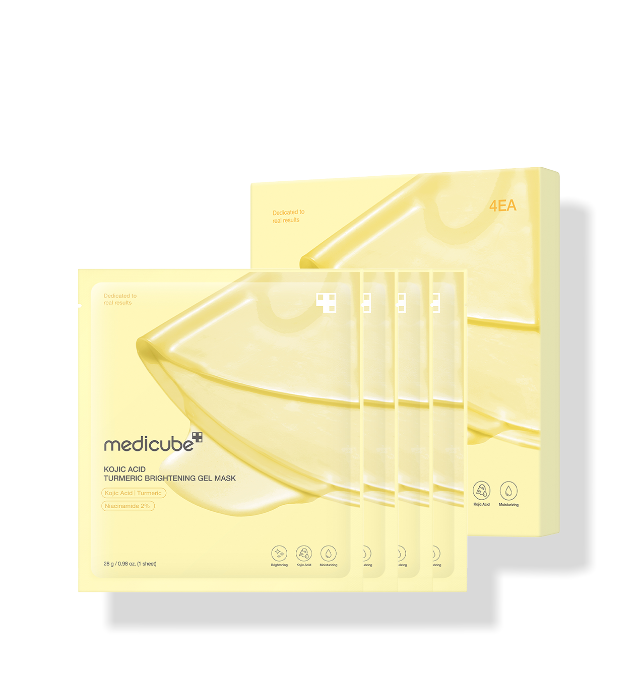 medicube Kojic Acid Turmeric Brightening Gel Mask 28g*4ea - LUUELA