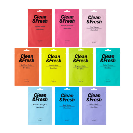 EUNYUL Clean & Fresh Sheet Mask 22ml*30ea (10-type) - LUUELA