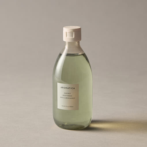 AROMATICA Inspirit Body Wash Basil & Bergamot 300ml - LUUELA