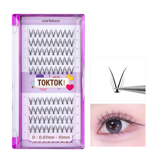 CORINGCO Toktok-Hara Check Eyelash 100pcs (3 Types) - LUUELA