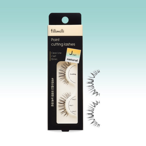 Fillimilli Point Cutting Lashes #NATURAL J CURL (10mm) - LUUELA