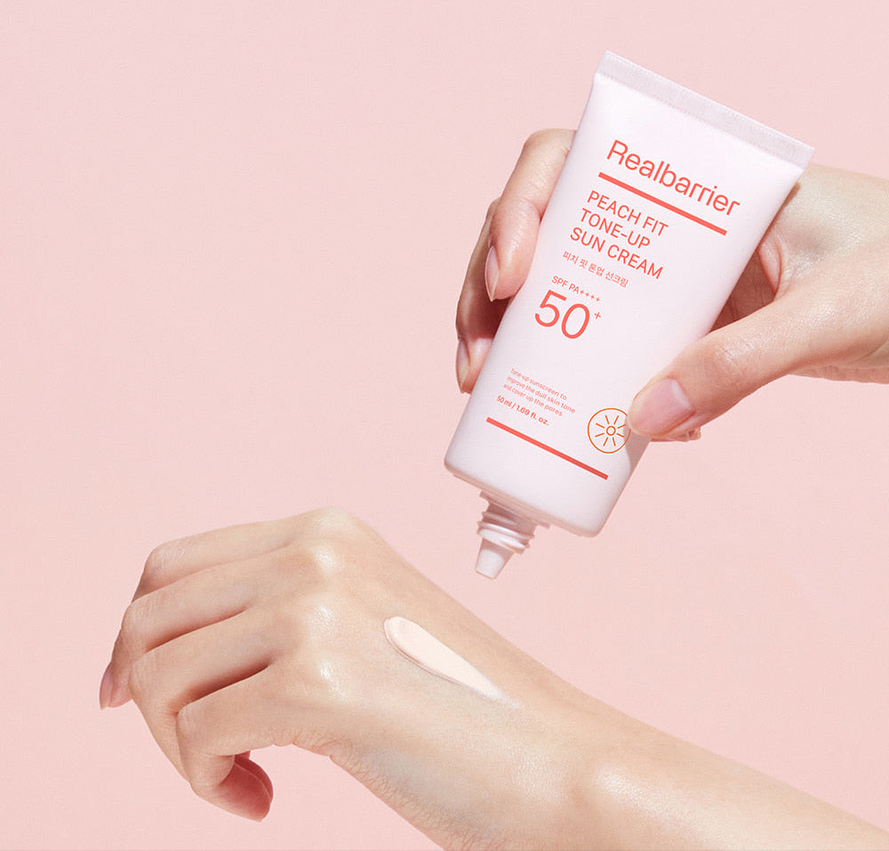 [Real Barrier] Peach Fit Tone-Up Sun Cream SPF 50+ PA++++50ml - LUUELA