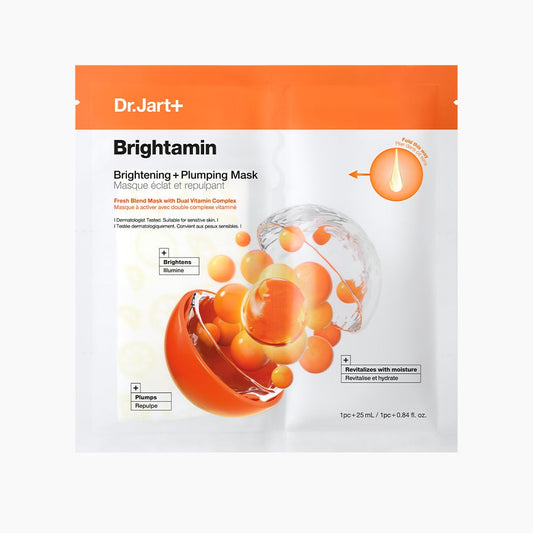 Dr.jart+ Brightamin Brightening + Plumping Face Mask With Vitamin C 25ml X 5ea - LUUELA