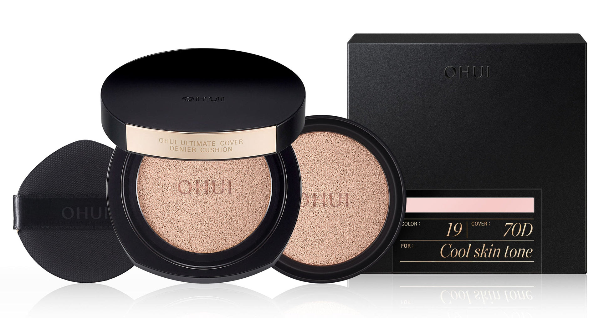 O HUI Ultimate Cover Denier Cushion SPF50+ PA+++ Set 13g+13g(refill) (9colors) - LUUELA