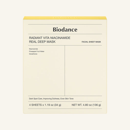 Biodance Radiant Vita Niacinamide Real Deep Mask 34g X 4ea - LUUELA