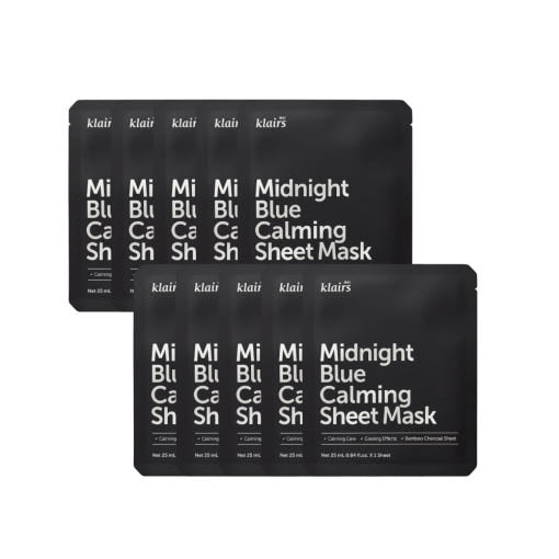 KLAIRS Midnight Blue Calming Sheet Mask 25ml X 10ea - LUUELA