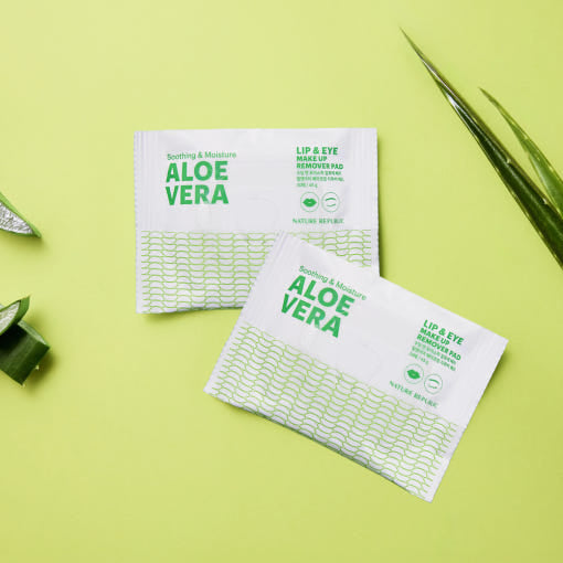 [NATURE REPUBLIC] Soothing & Moisture Aloe Vera Lip & Eye Make Up Remover Pad 45g/30ea - LUUELA