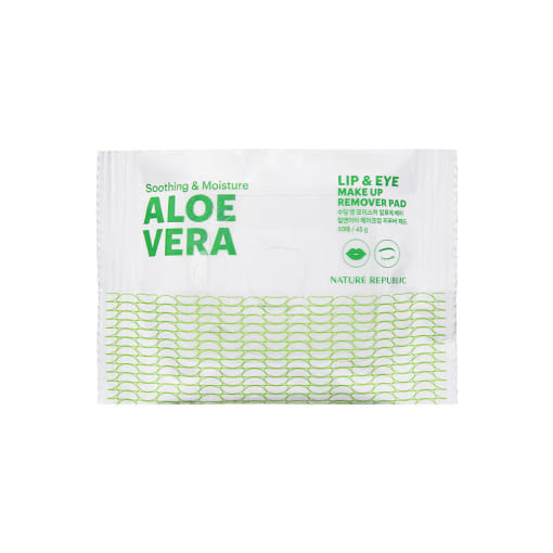 [NATURE REPUBLIC] Soothing & Moisture Aloe Vera Lip & Eye Make Up Remover Pad 45g/30ea - LUUELA